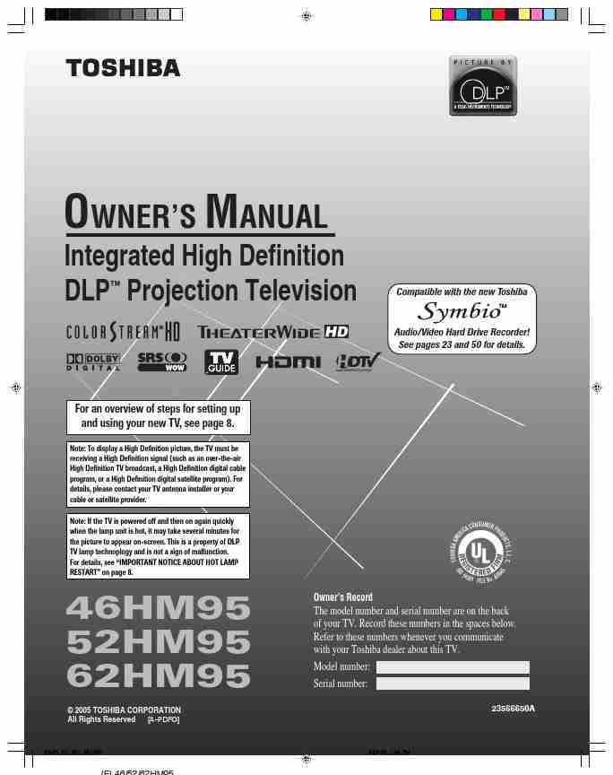 Toshiba Projection Television 62HM95-page_pdf